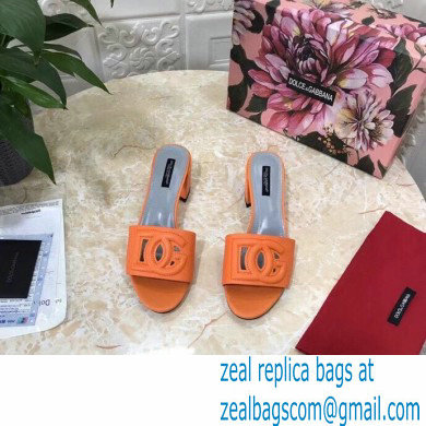 Dolce  &  Gabbana Heel 6.5cm Calfskin Mules Orange With DG Millennials Logo 2021